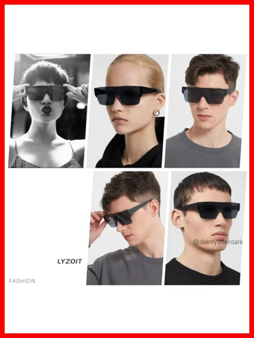 Square Flat Top Shield Sunglasses Unisex UV400 Protection